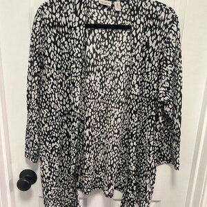 Easy Wear by Chico's Black and White Cardigan Size 3